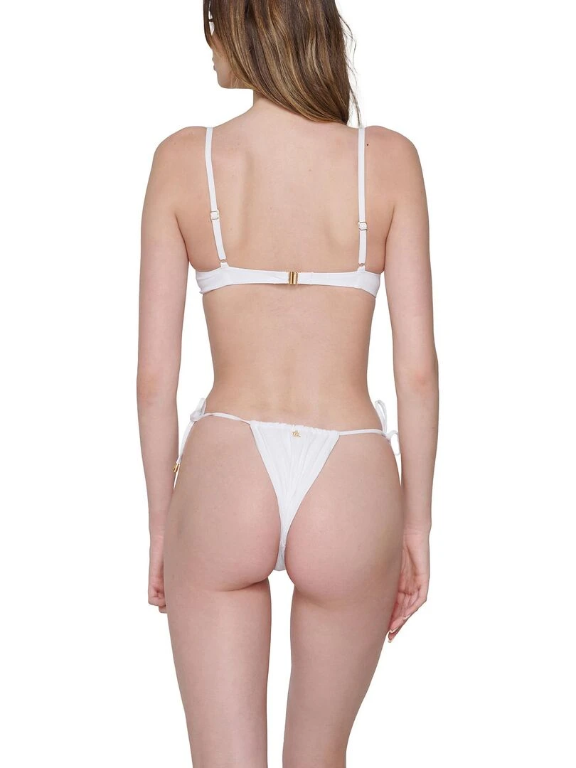 Bas maillot de bain brésilien réglable à nouettes Blue Sense   Blanc