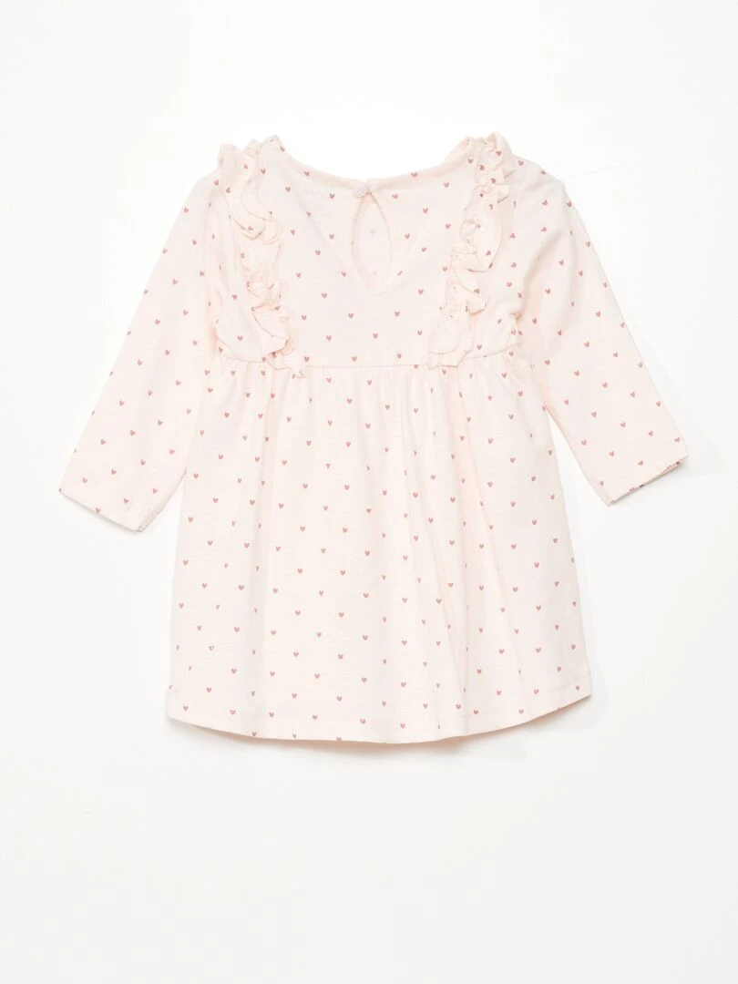 Robe évasée motif coeurs Rose coeur