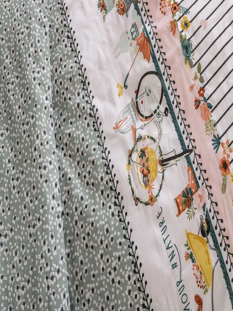 Housse de couette 140 x 200 cm Jardinage   Bleu