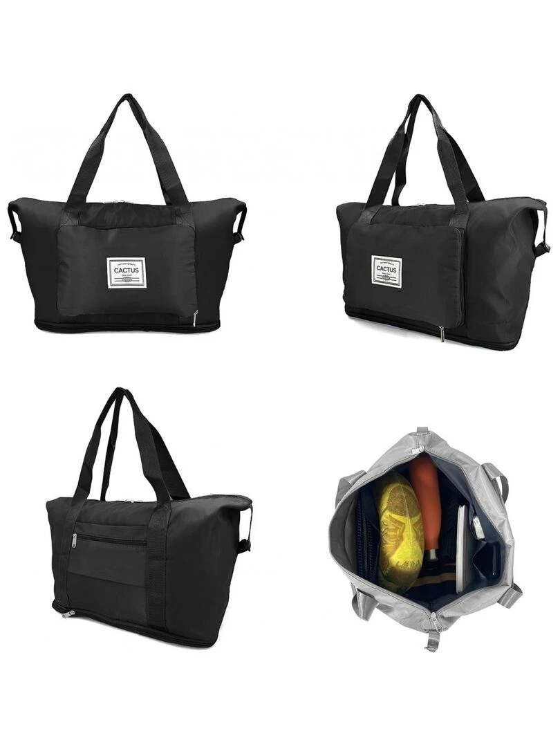 Sac de voyage week end 24L pliable et extensible déperlant C   Noir