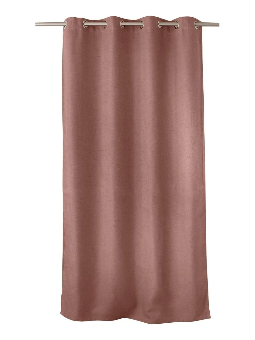 Rideau occultant uni et fileté   Rose clair