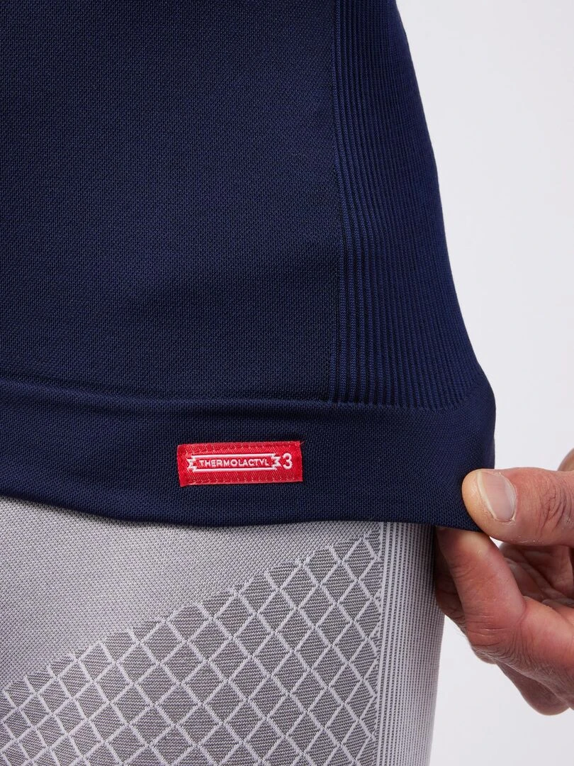T shirt col zippé Energy 3 Thermolactyl homme   DamartSport   Bleu Bleu