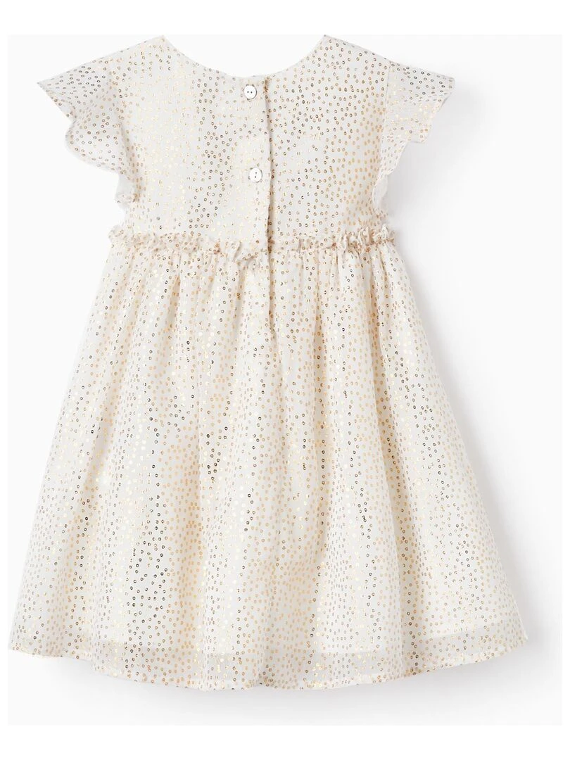 Robe de cérémonie pour bébé fille manches courtes LETS PARTY Blanc