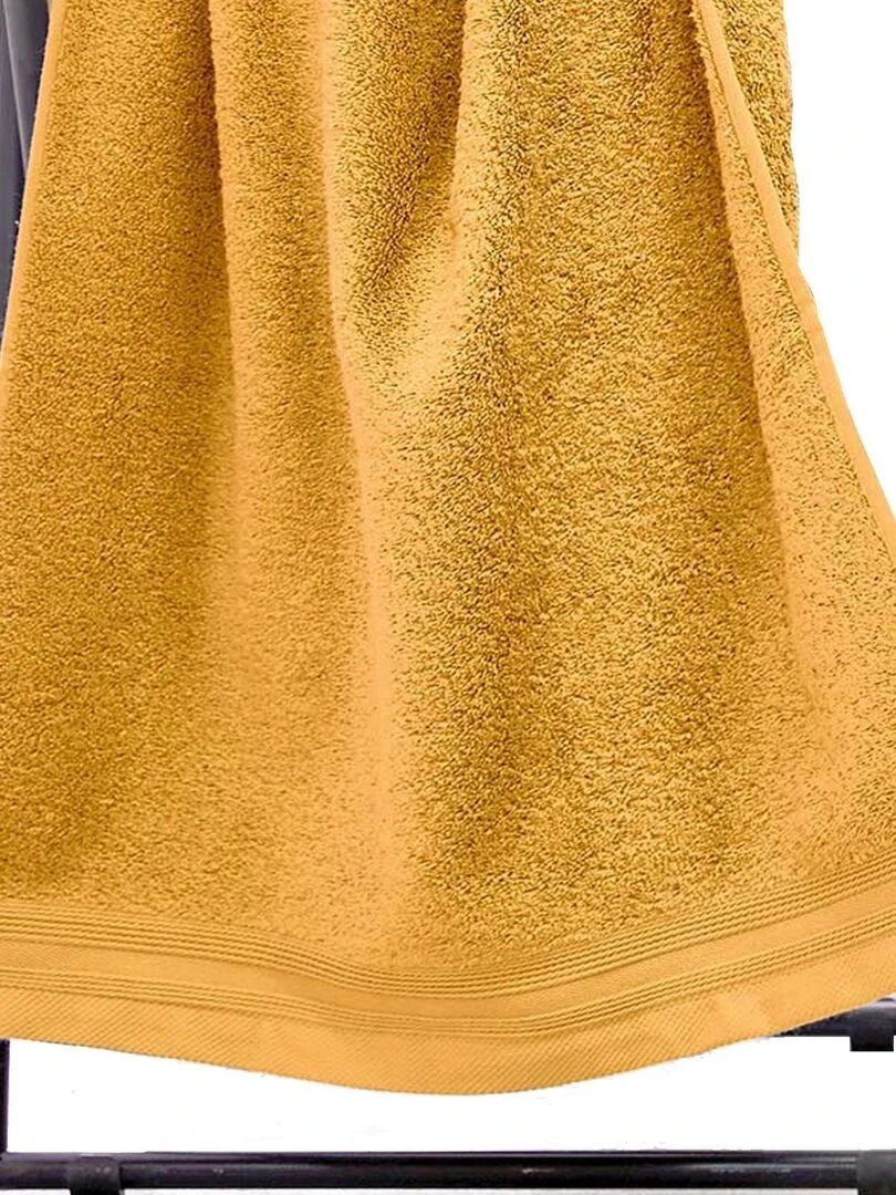 Set de 2 serviettes de toilette en éponge Jaune