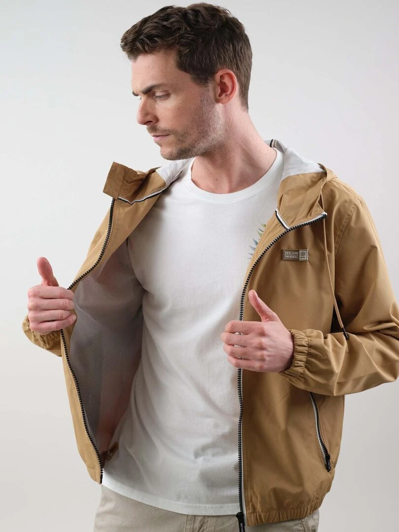 Blouson homme avec capuches doublée 'Deeluxe'   Marron caramel