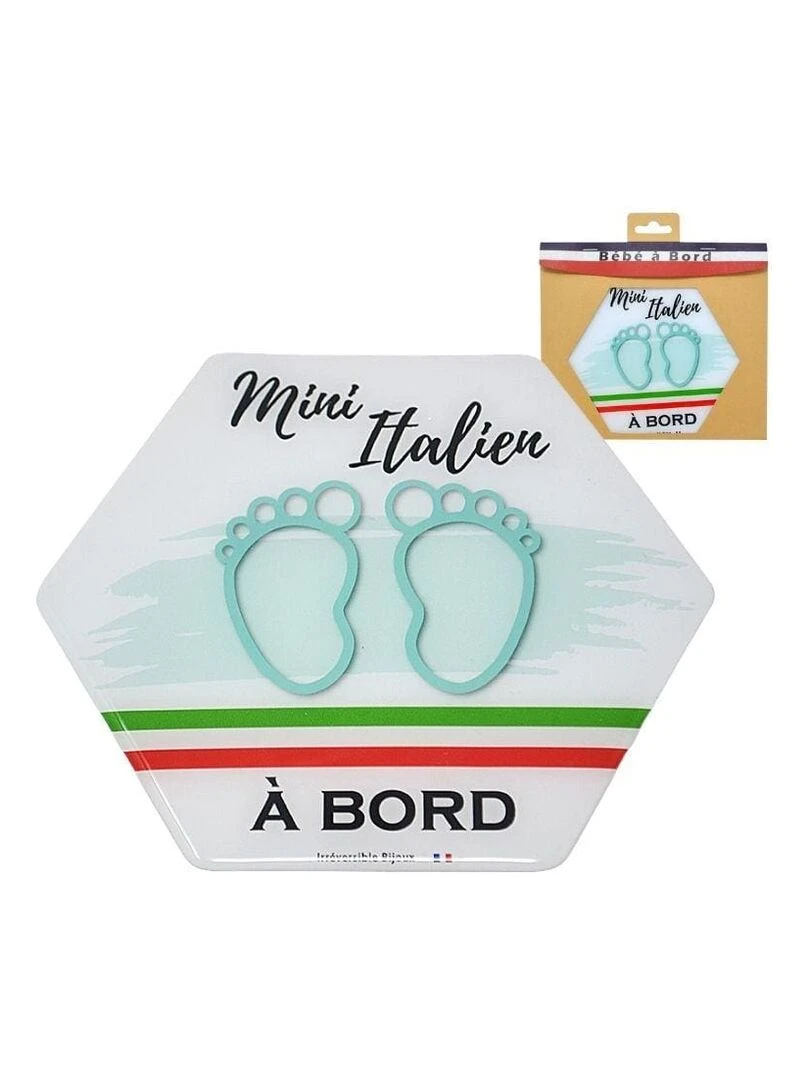 Adhésif / Autocollant bébé à bord Italien(ne) à bord Bleu Bleu