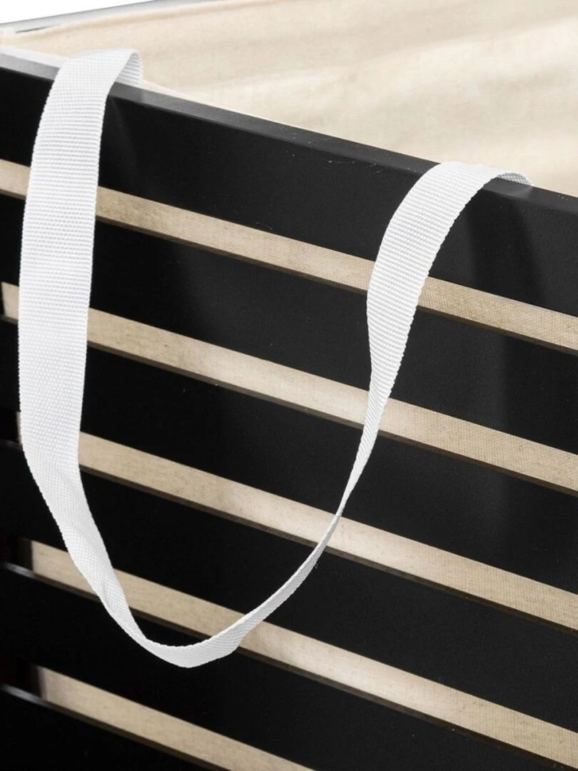 Panier à linge 65L bois noir Noir