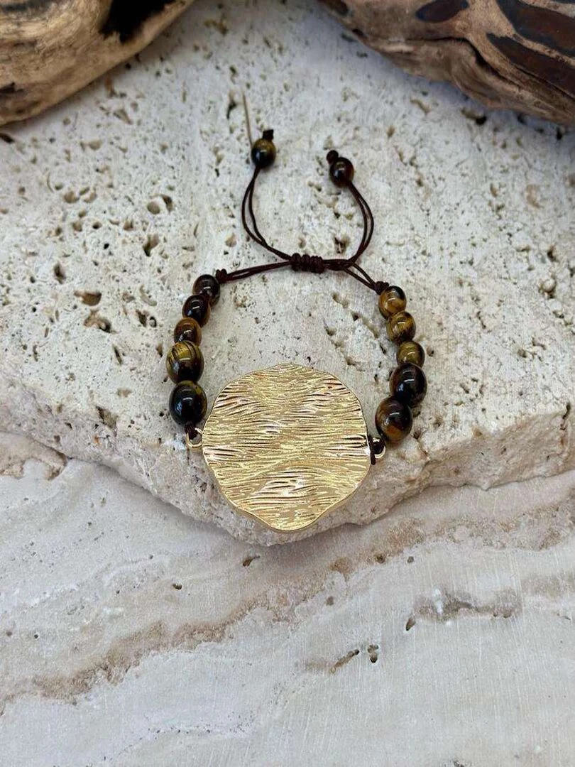 Bracelet joie en œil de tigre Marron
