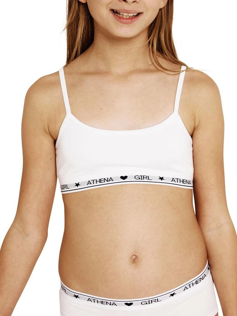Lot de 2 brassières fille Coton Ultra Doux   Fille   Blanc Violet