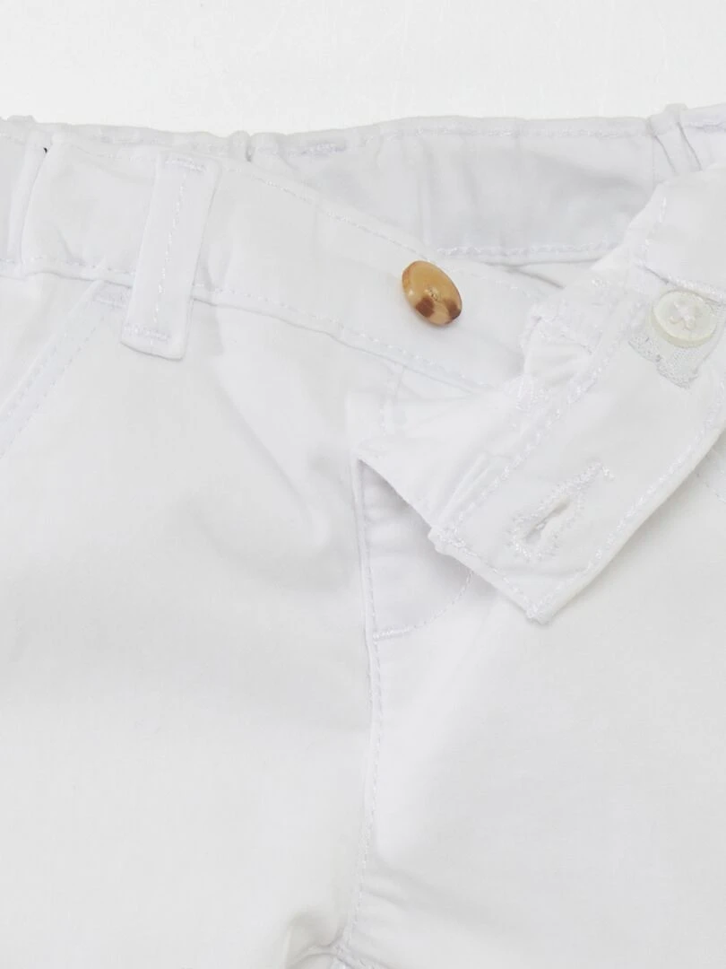 Pantalon chino uni Blanc