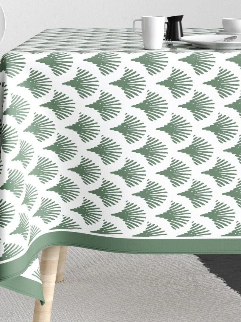 Nappe rectangulaire anti tache en Coton   Papyrus Vert   Vert