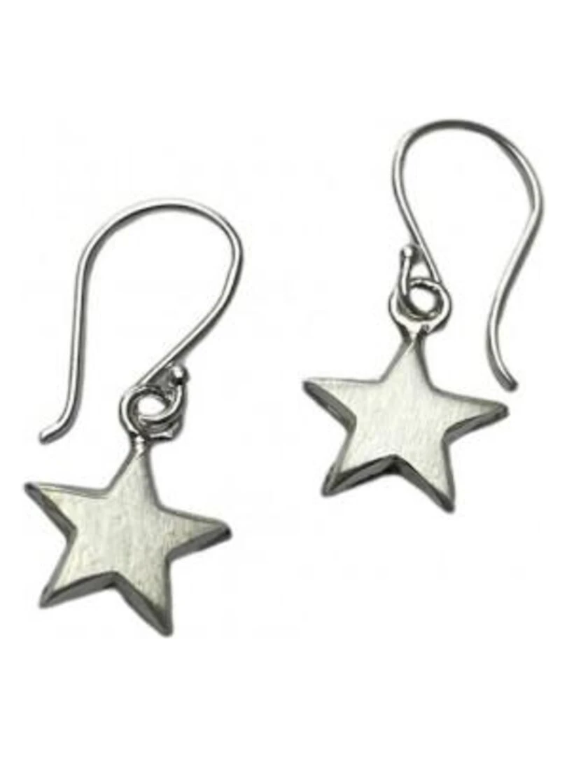 Boucle d'oreille pendante forme étoile Bijoucolor Argent