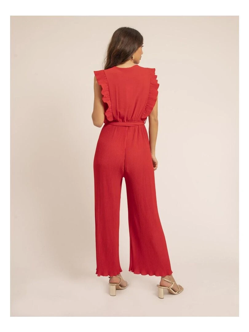 Combi pantalon plissée EDENA Rouge
