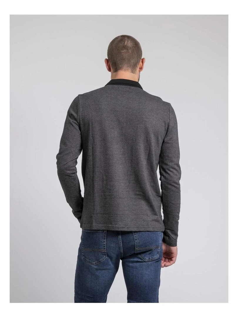 Polo manches longues pur coton PAGNY Noir