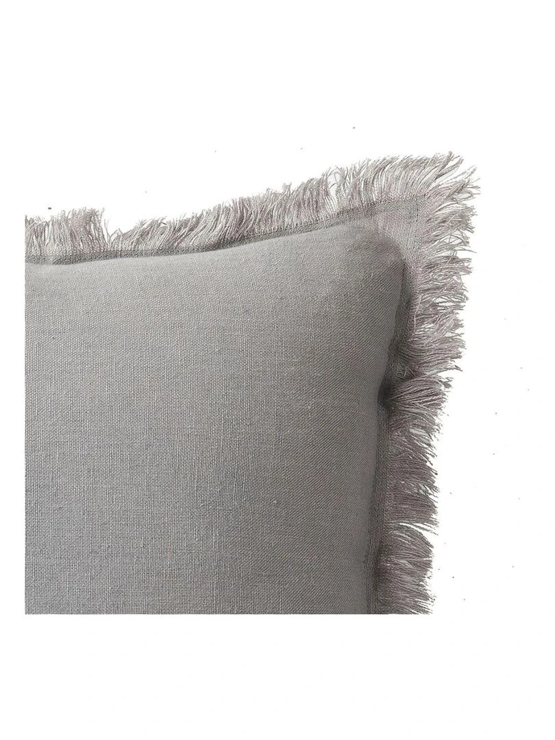 Coussin en lin bords effilés 'Deko&co' Gris clair