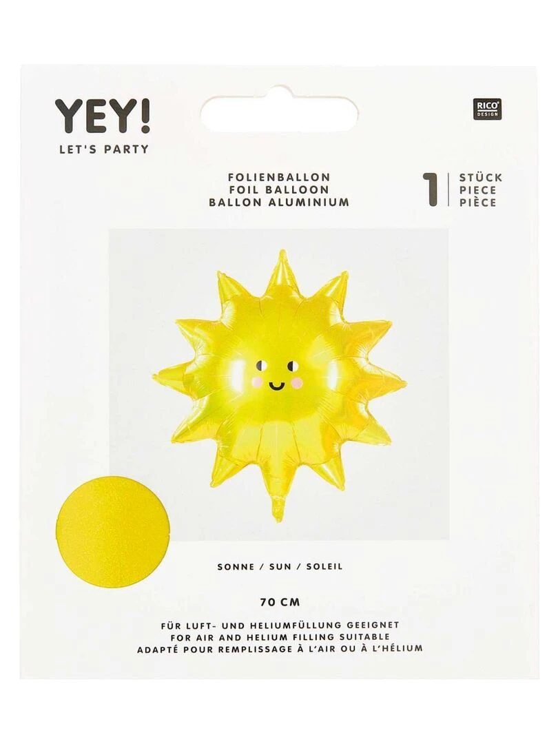 Ballon aluminium soleil Jaune