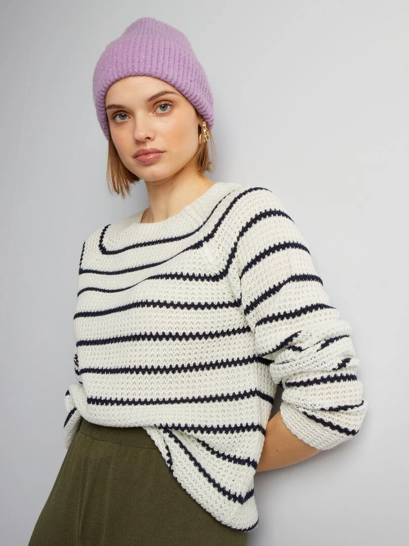 Pull 'JDY' Blanc/marine