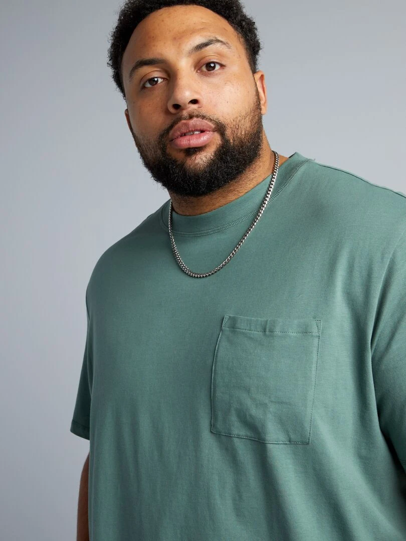 T shirt en jersey uni   Vert