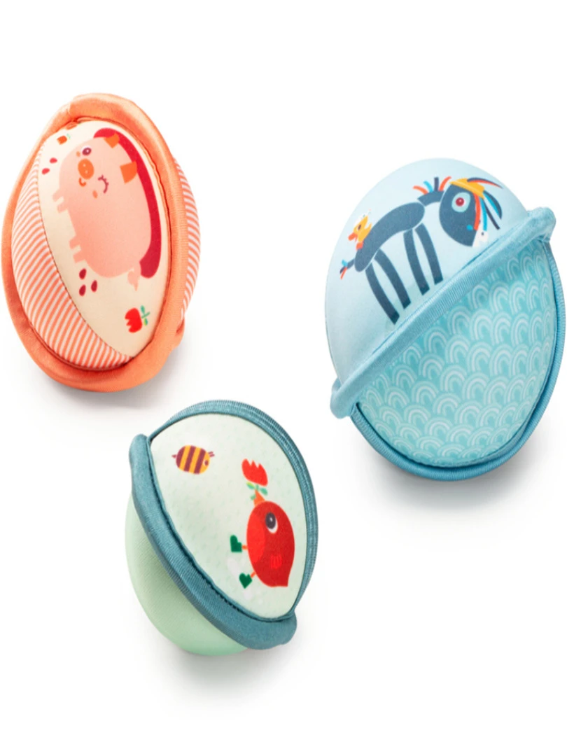 Lot de 3 balles de bain Ferme   Multicolore