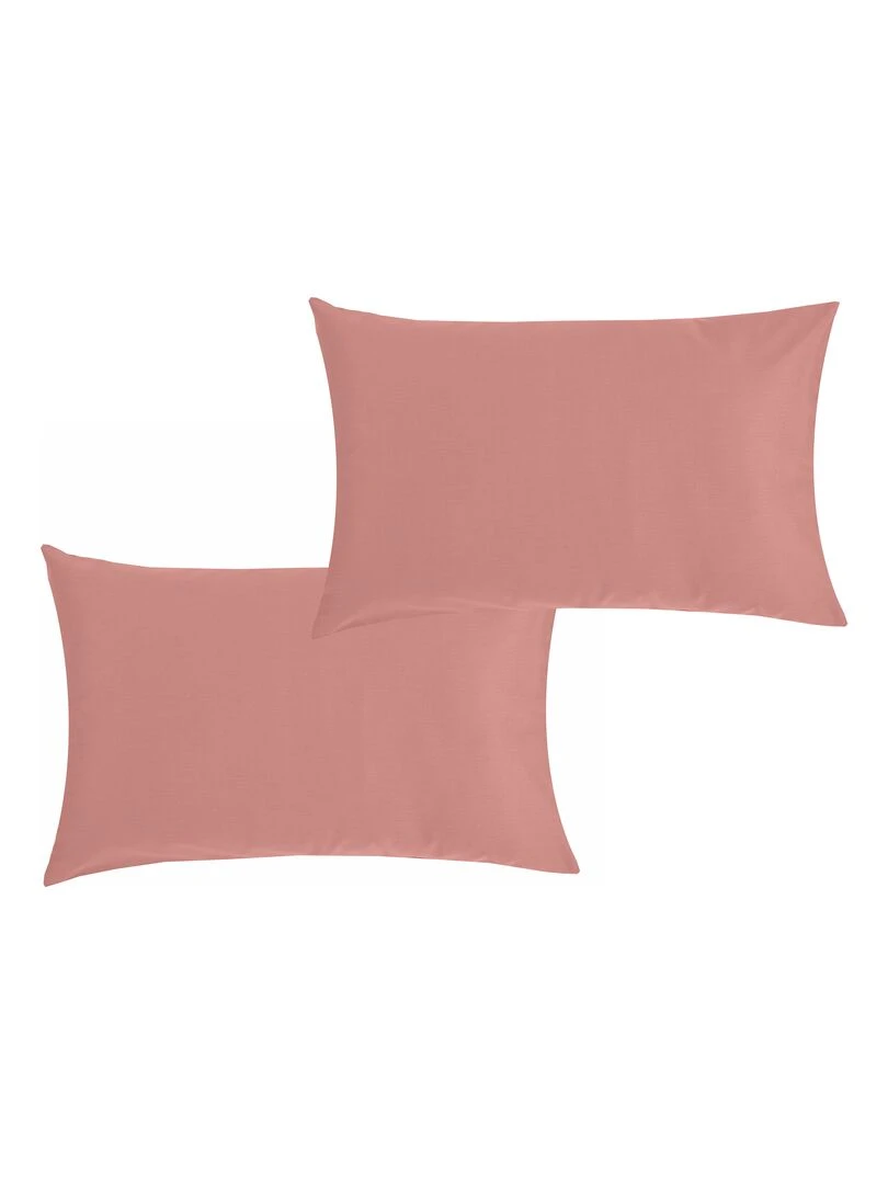 Lot x2 Taies d'oreiller 100% coton Bio 'Ptit Basile' Rose foncé
