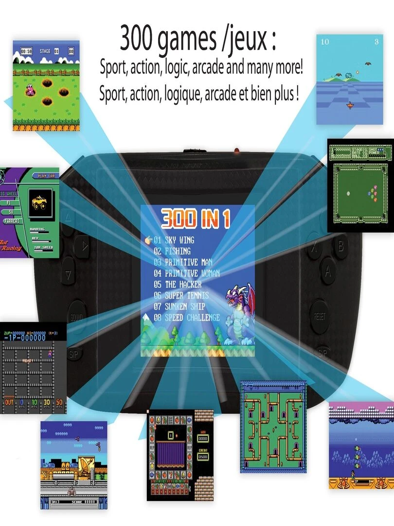 Console Portable Power Arcade Center Écran 2.8'' 300 Jeux N/A