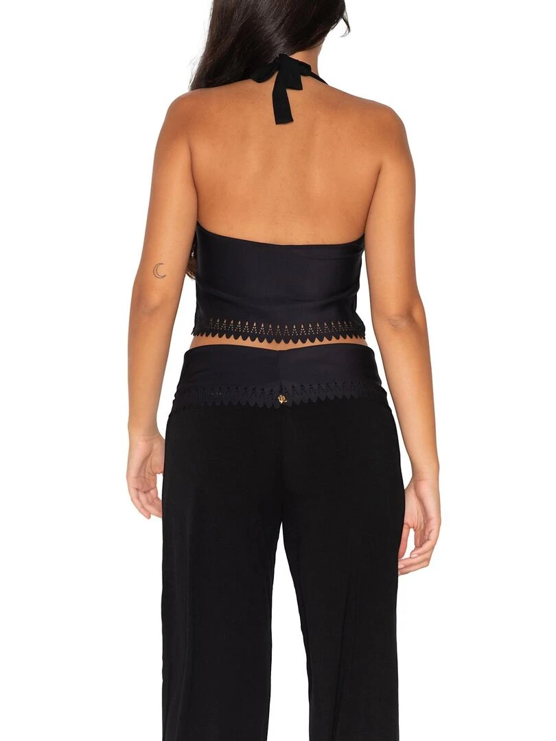 Top dos nu June   Noir