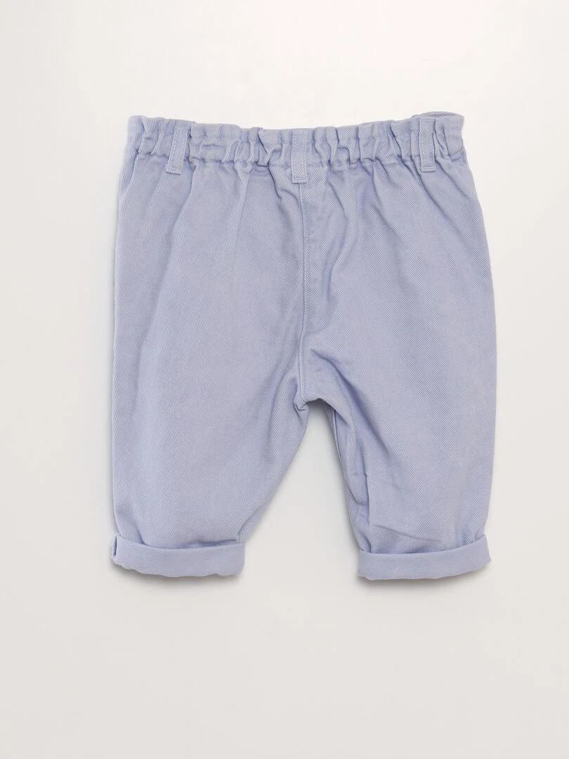 Pantalon denim paper bag   Blanc/violet