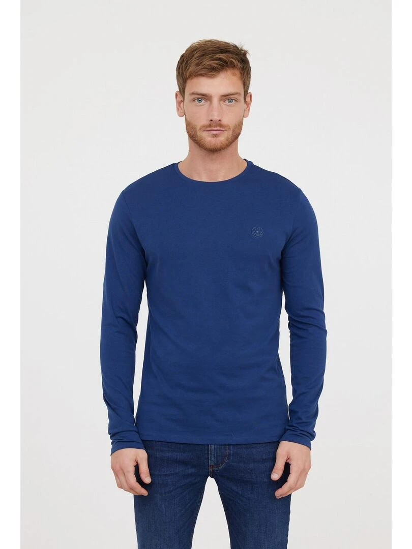 Lee Cooper T Shirt manches longues coton regular AREO Bleu marine