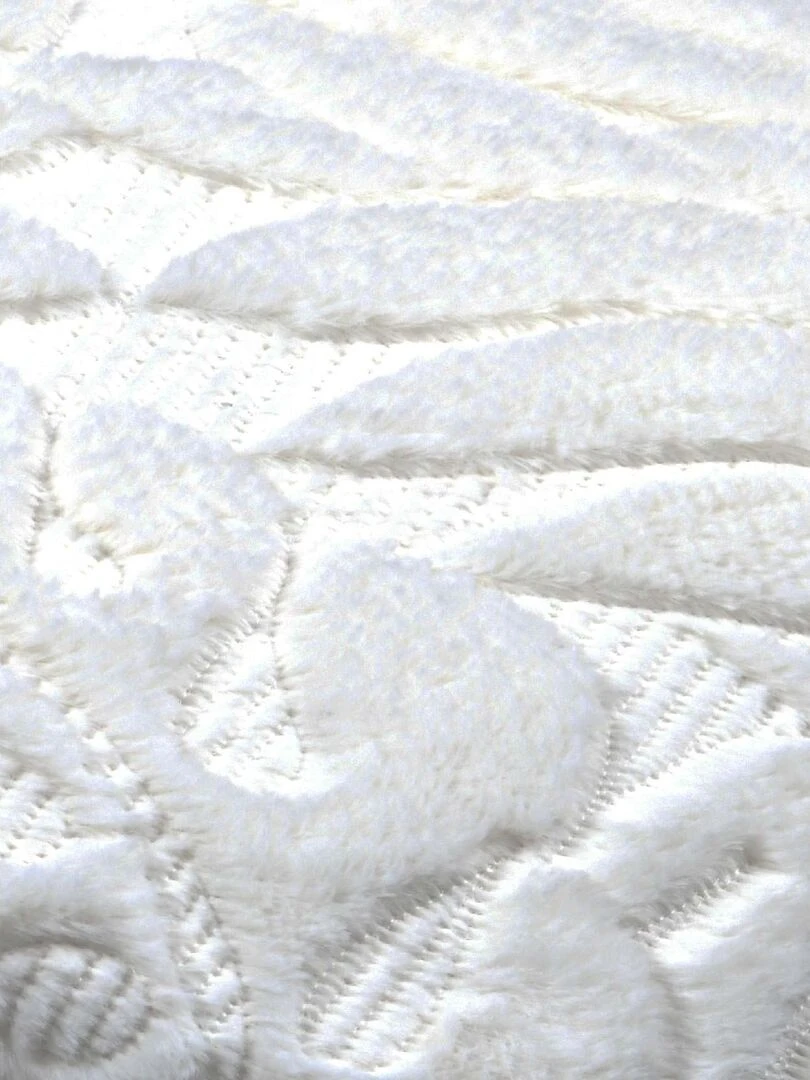 Plaid en imitation fourrure doublé polaire Ecru