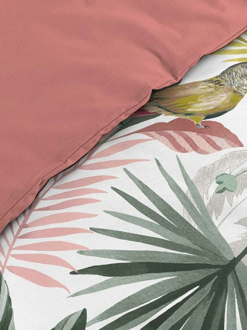 Housse de couette 240x220 + 2 taies Marbelina coton 57 fils Rose
