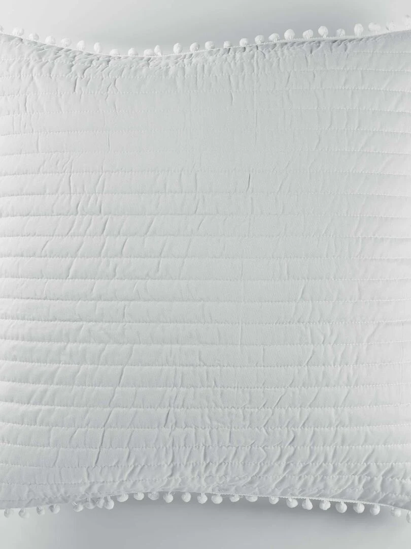 Housse de coussin pompons Dorinette Gris