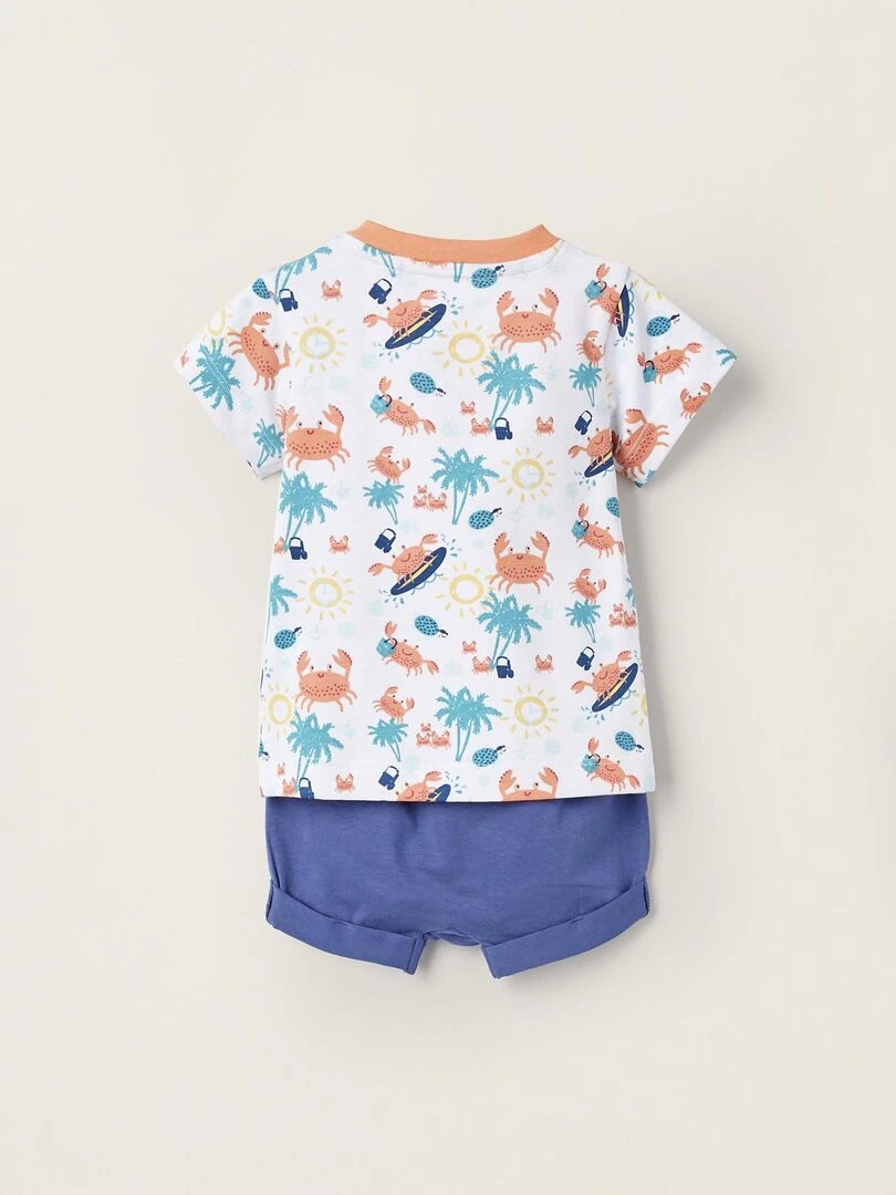T Shirt + Short pour Nouveau Né 'Crabe' NATURE TAKEOVER Blanc