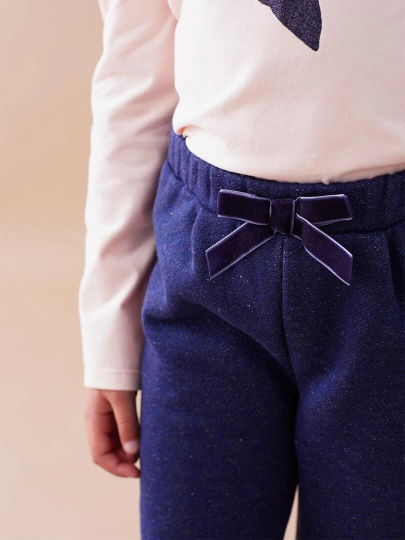 Pantalon confort jogging en molleton pailleté Noukie's Bleu