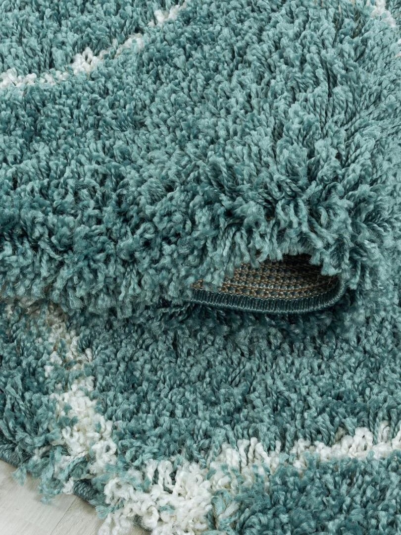 Tapis berbère style SHAGGY A OEKO TEX®   Bleu