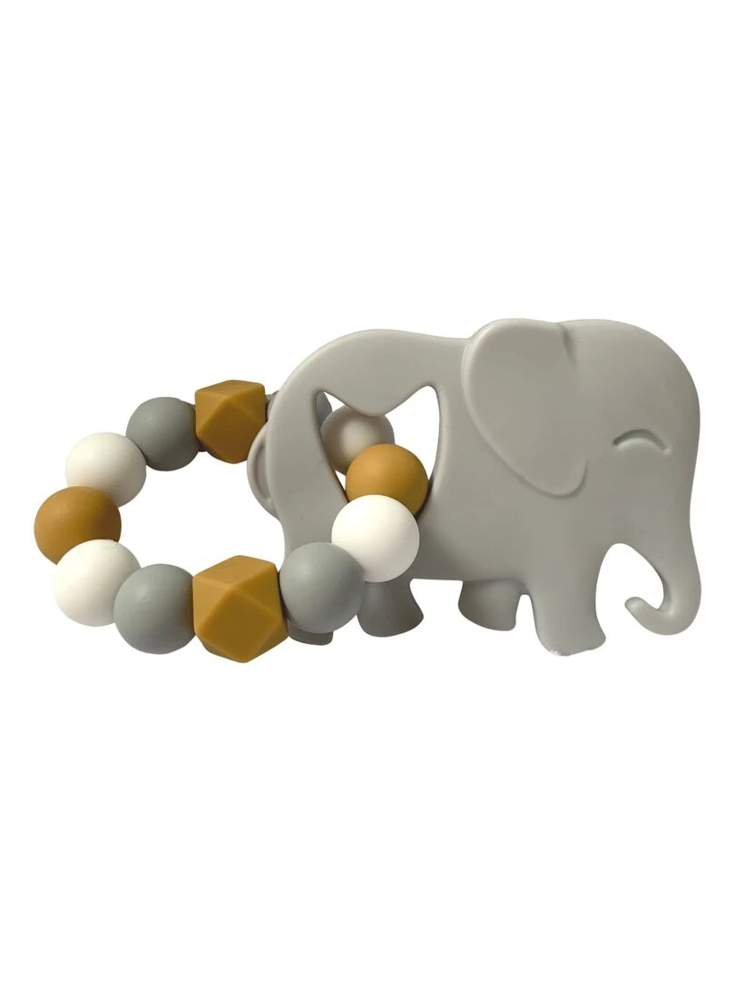 Hochet éléphant silicone Gris clair