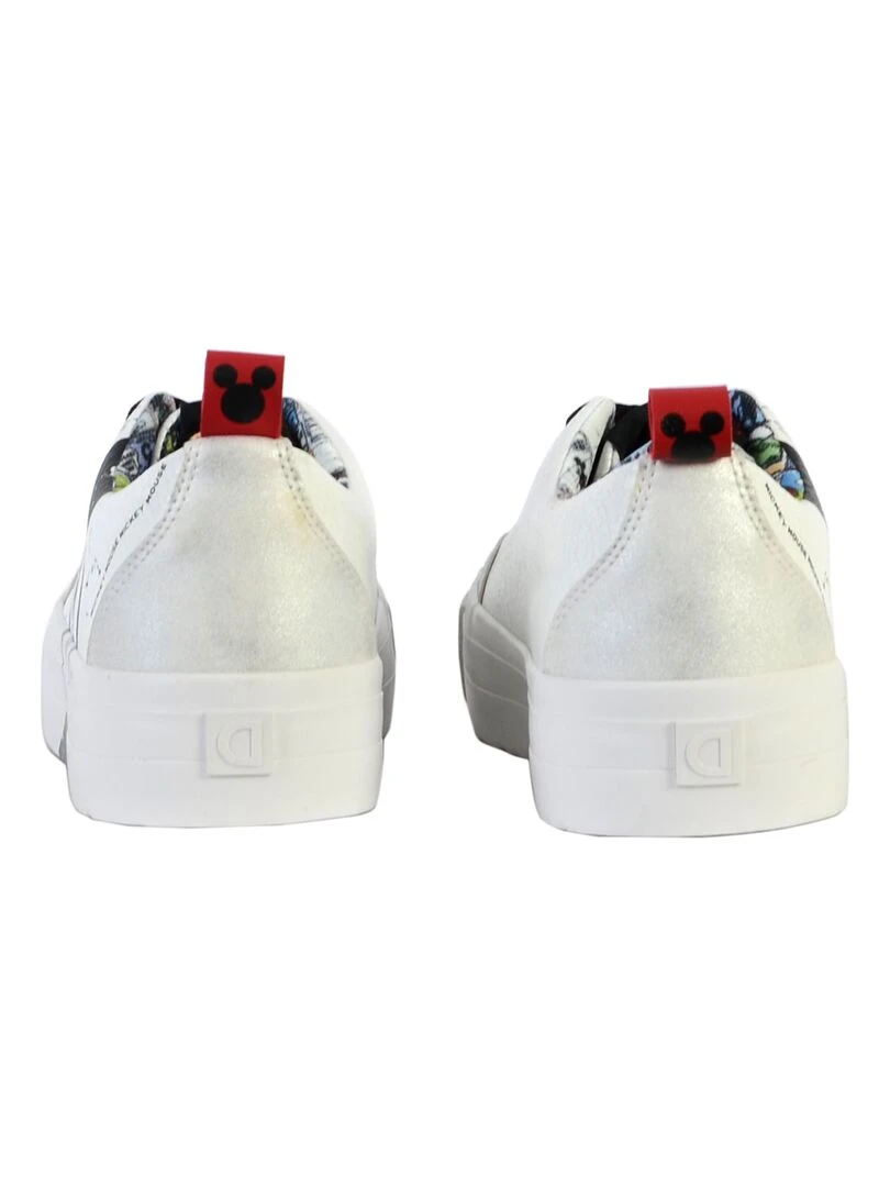 Basket à Lacets Desigual Street Mickey Crack   Blanc