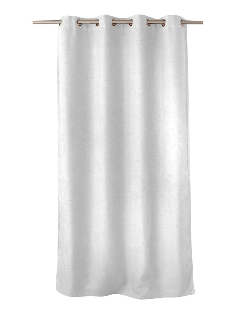 Rideau occultant uni et fileté   Blanc