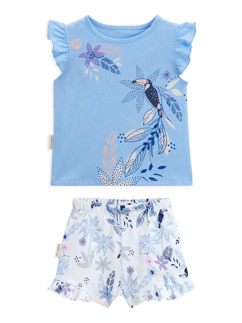 Pyjama enfant manches courtes Moorea Bleu