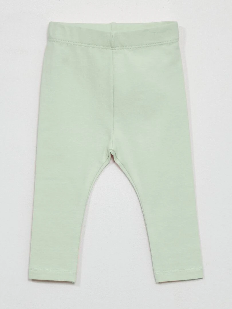 Legging long uni en maille jersey vert cendré