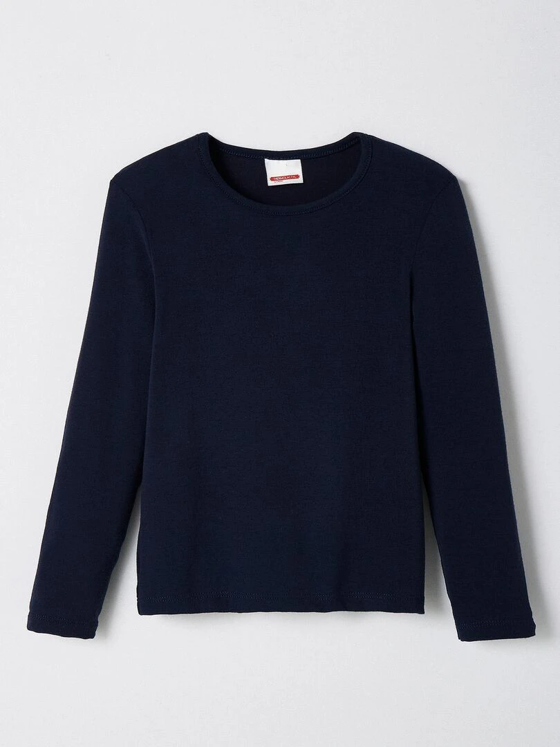 T shirt manches longues microfibre Thermolactyl Sensitive Damart Bleu marine