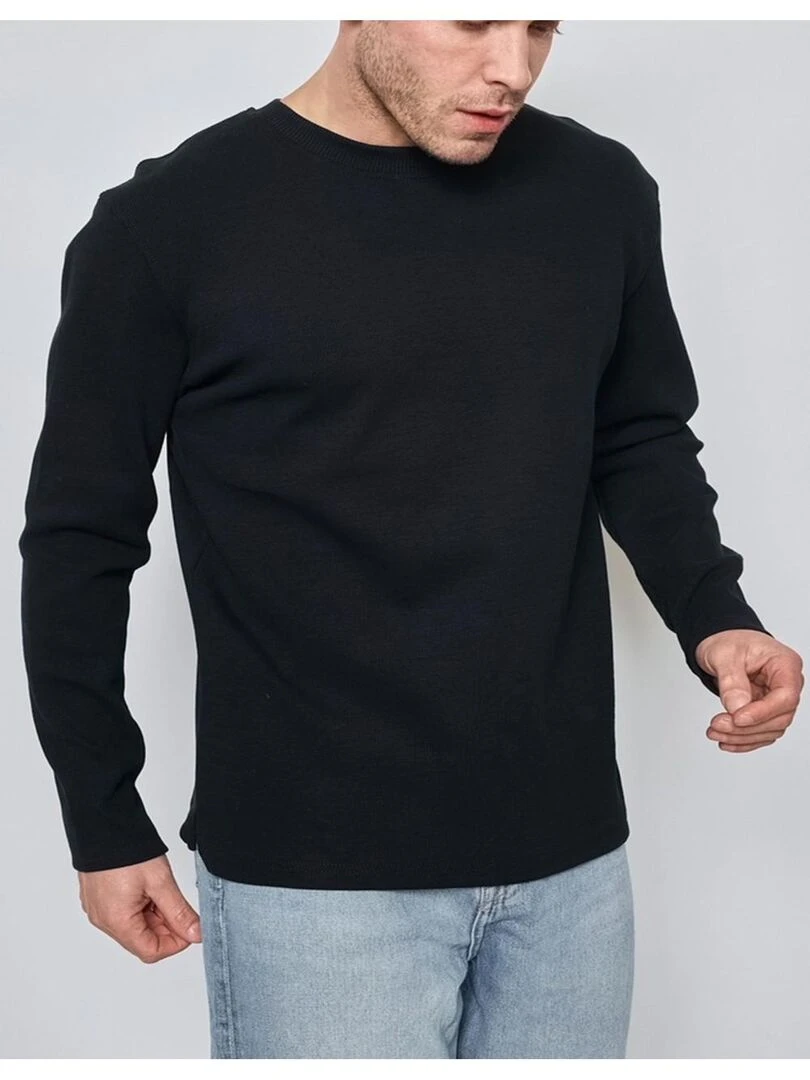 Pull Col Rond Kebello Noir Noir