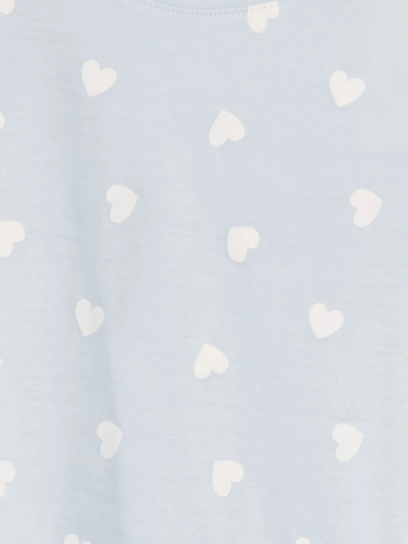Ensemble de pyjama : T shirt + short 2 pièces Bleu clair