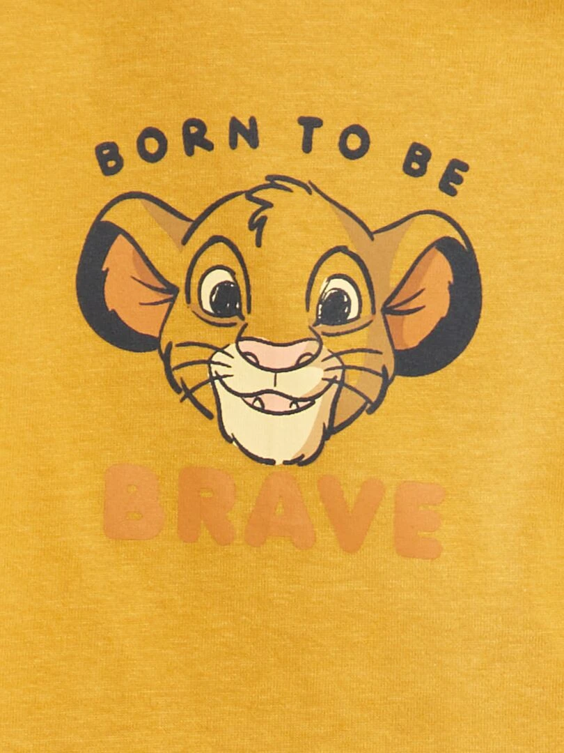 T shirt en coton 'Disney' Jaune Simba