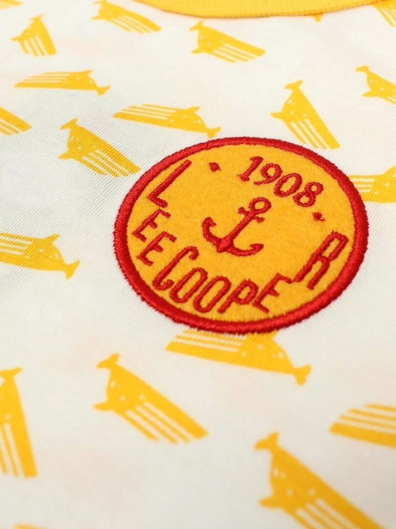 Lee Cooper   Combishort bébé garçon imprimé Lee Cooper en coton   Jaune