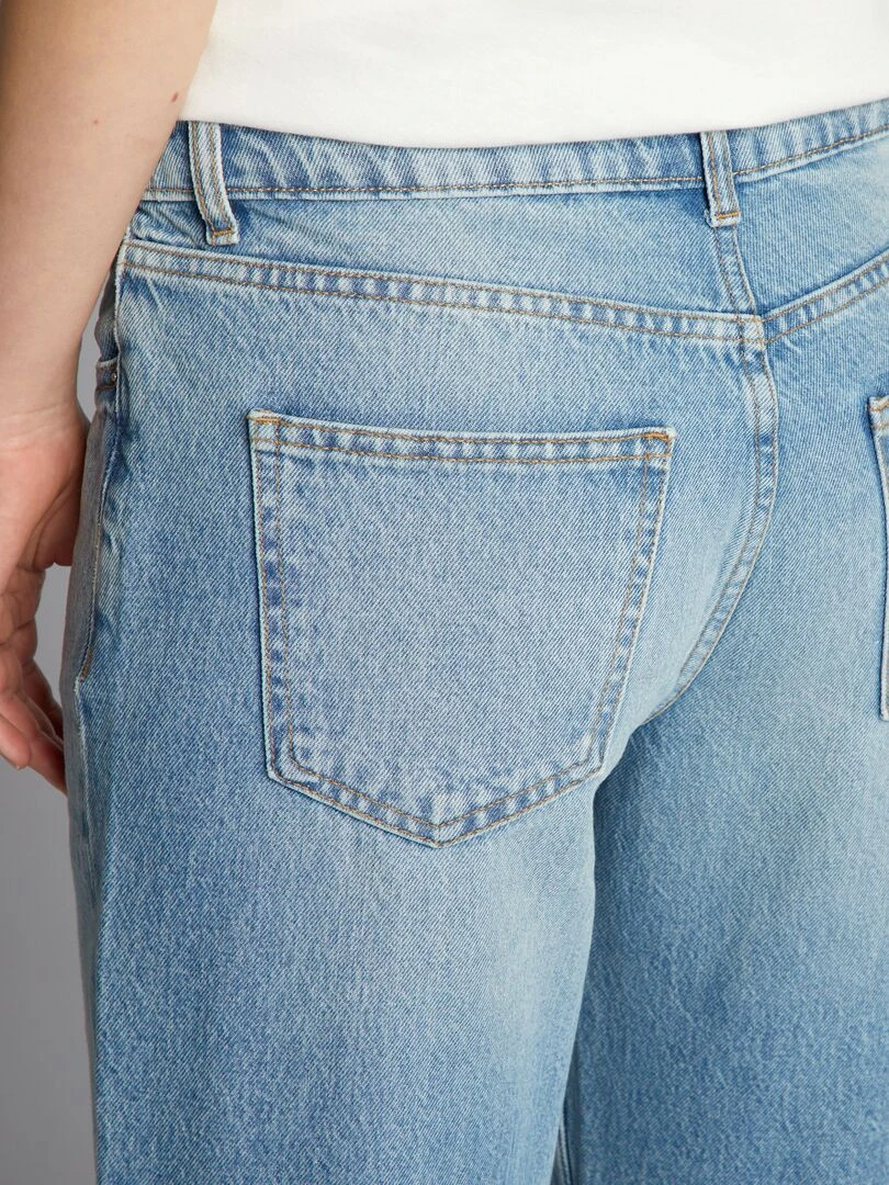 Jean wide leg avec abrasions   Bleu