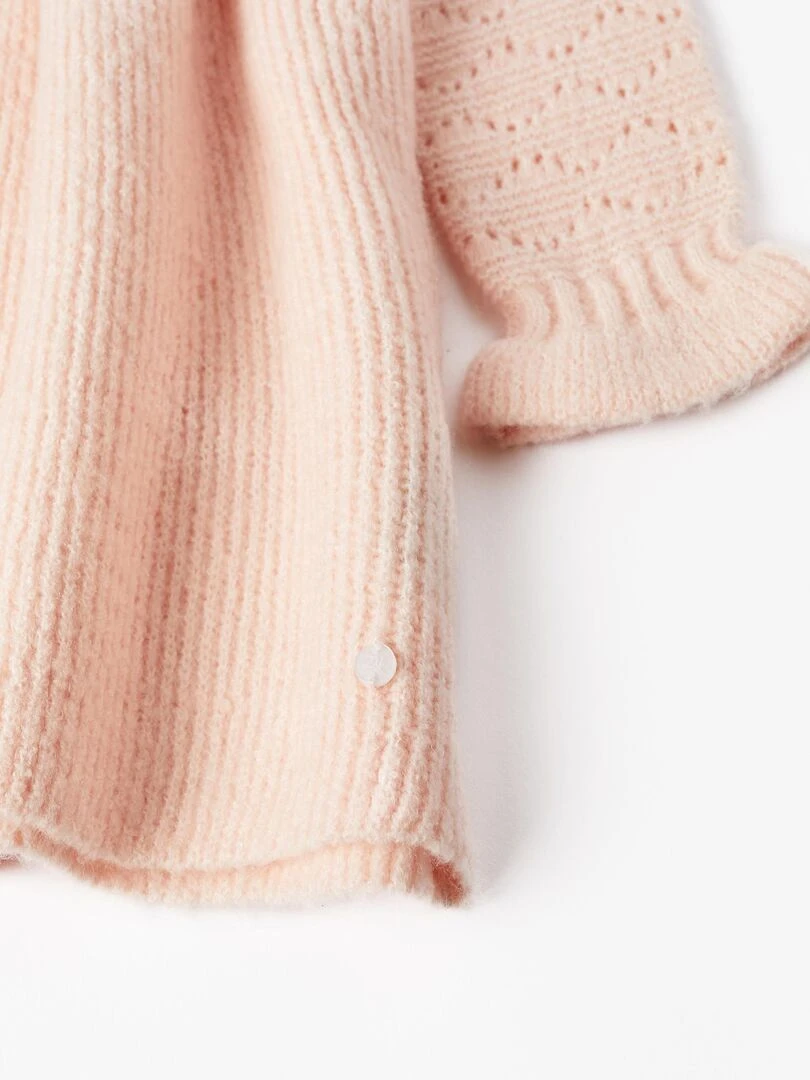 Robe en Maille Épaisse pour Bébé Fille manches longues SPRING BEGINS   Rose clair