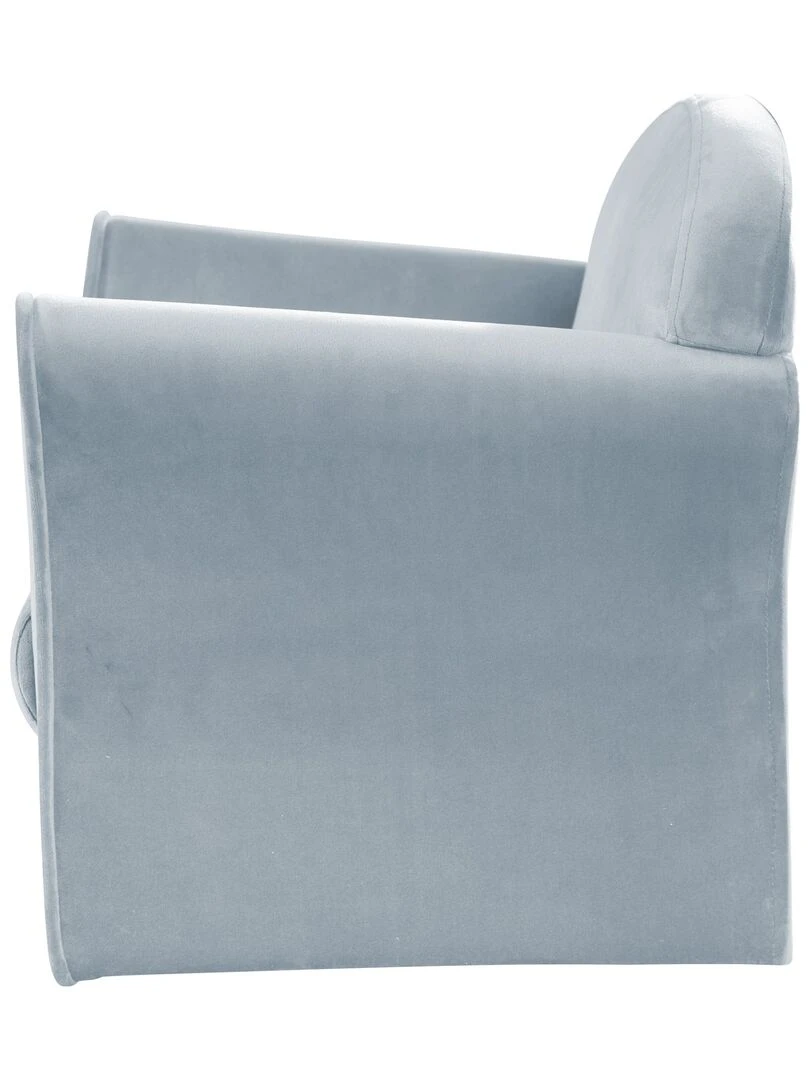 ROBA Fauteuil Club en Velours "Lil Sofa"   Chaise Rembourrée avec Accoudoirs   Bleu Clair   Bleu clair