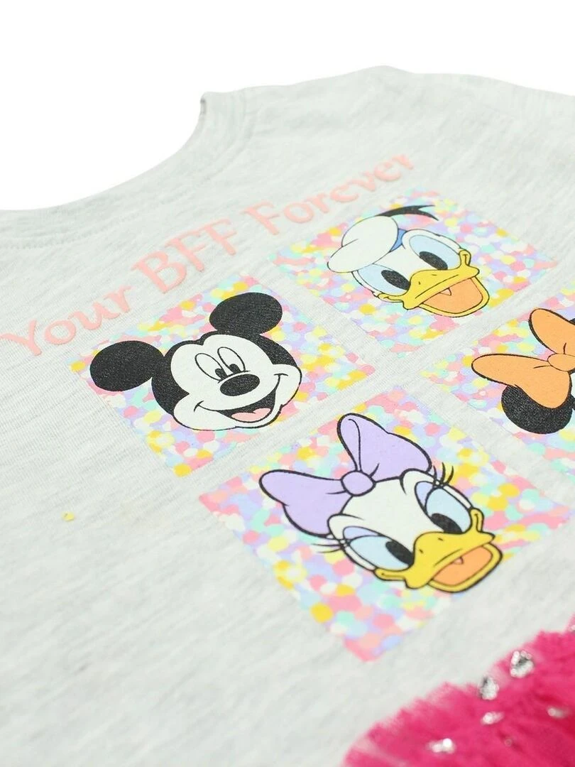 Disney Robe fille imprimé Minnie en coton Rose fushia