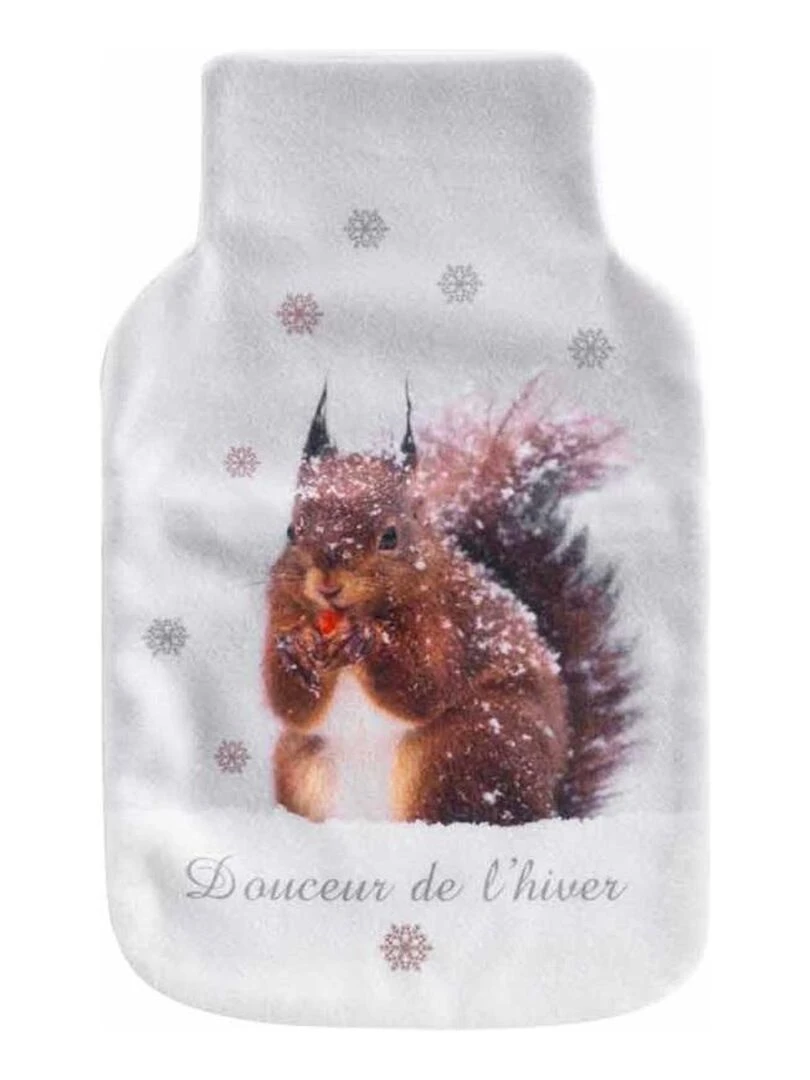 Housse de bouillotte Ecureuil en hiver Blanc