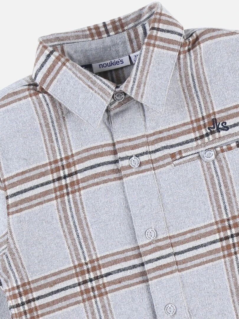 Chemise flannelle à carreaux  clair/brun   Gris